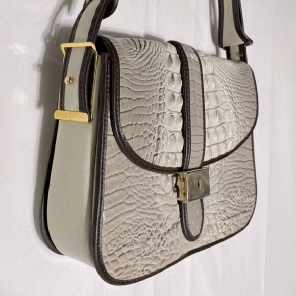 Vintage Reptile Embossed Faux Leather Purse Handbag Shoulder Bag - Picture 6 of 16